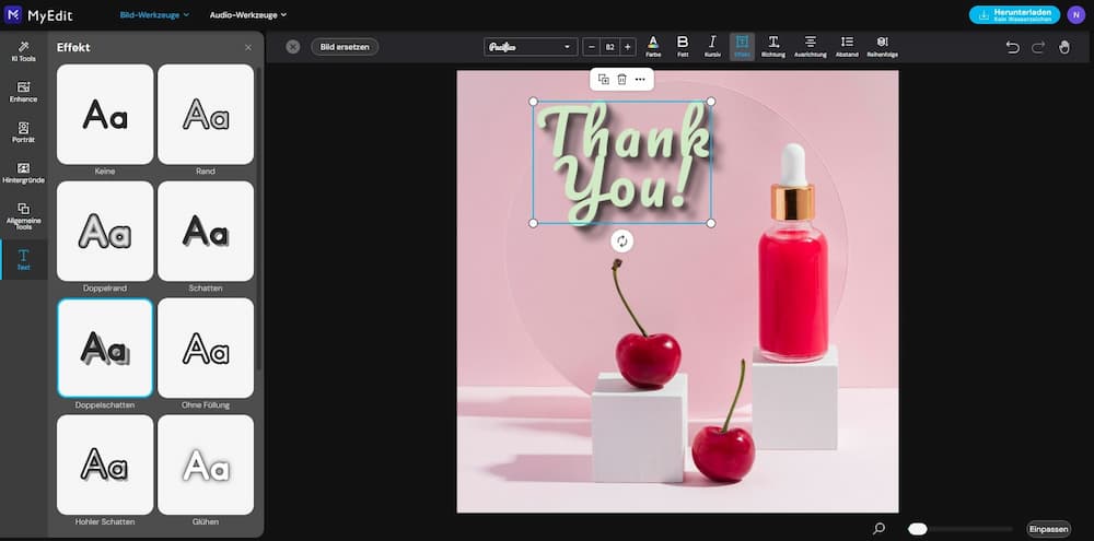 MyEdit - Der beste KI-Online-Editor mit intuitivem Bild-Texteditor und innovativen Funktionen